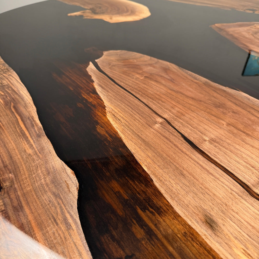 Black Walnut Round Epoxy Table 72"Diamter