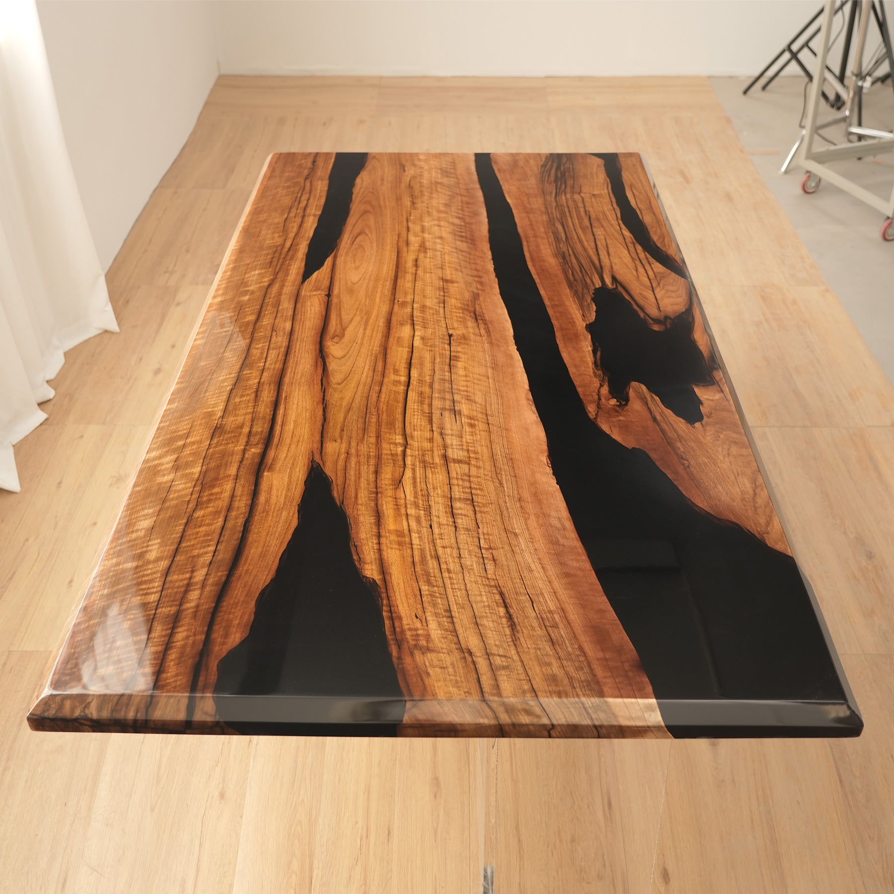 KAZANAHOME Black Walnut Black Resin River Epoxy Table  in Los Angeles 