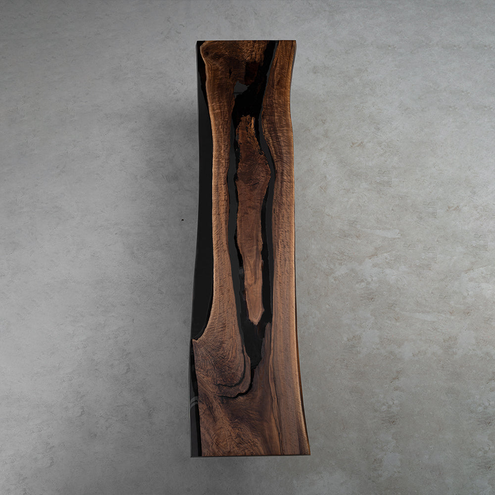 Black Walnut Black Slab Live Edge Resin Table