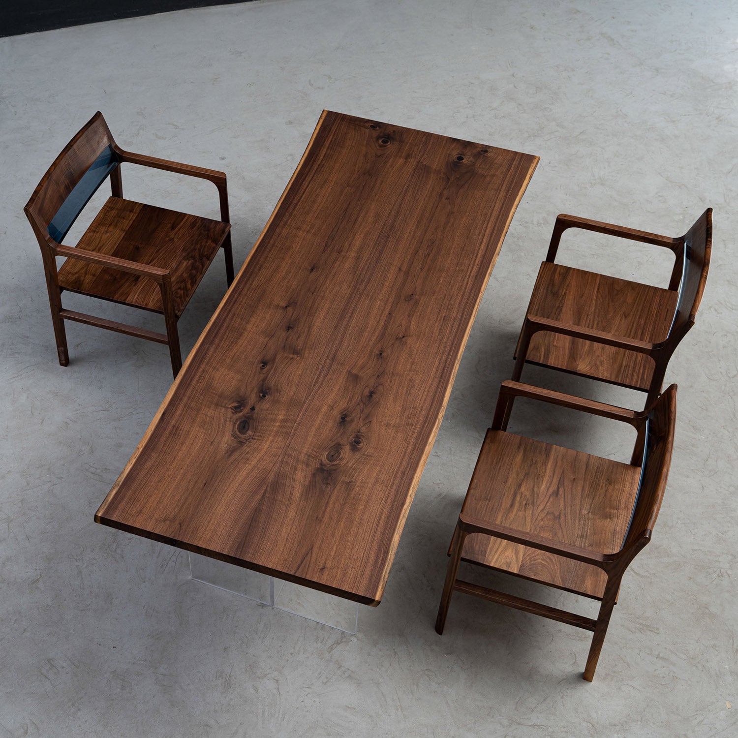 KAZANAHOME Black Walnut Minimalist Solid Wood Table