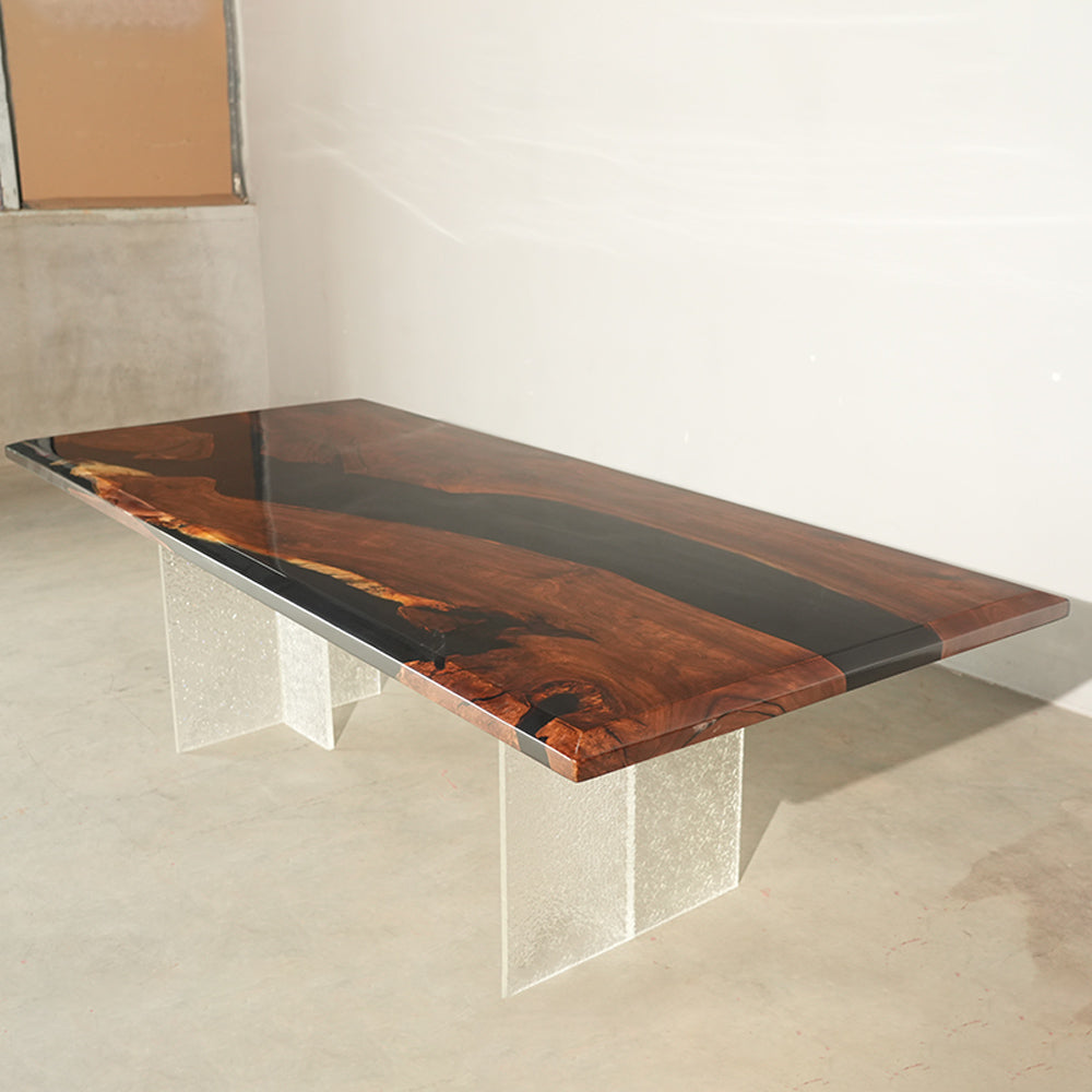 KAZANAHOME Black Walnut Resin Table