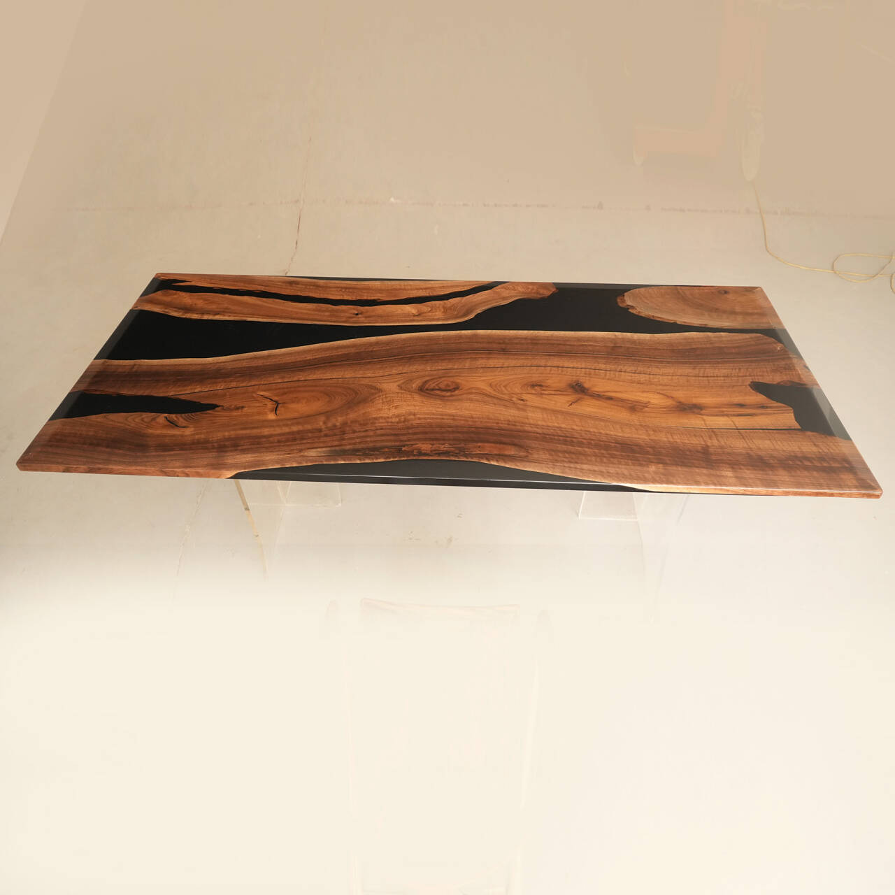 Wood Black River Epoxy Table in New York
