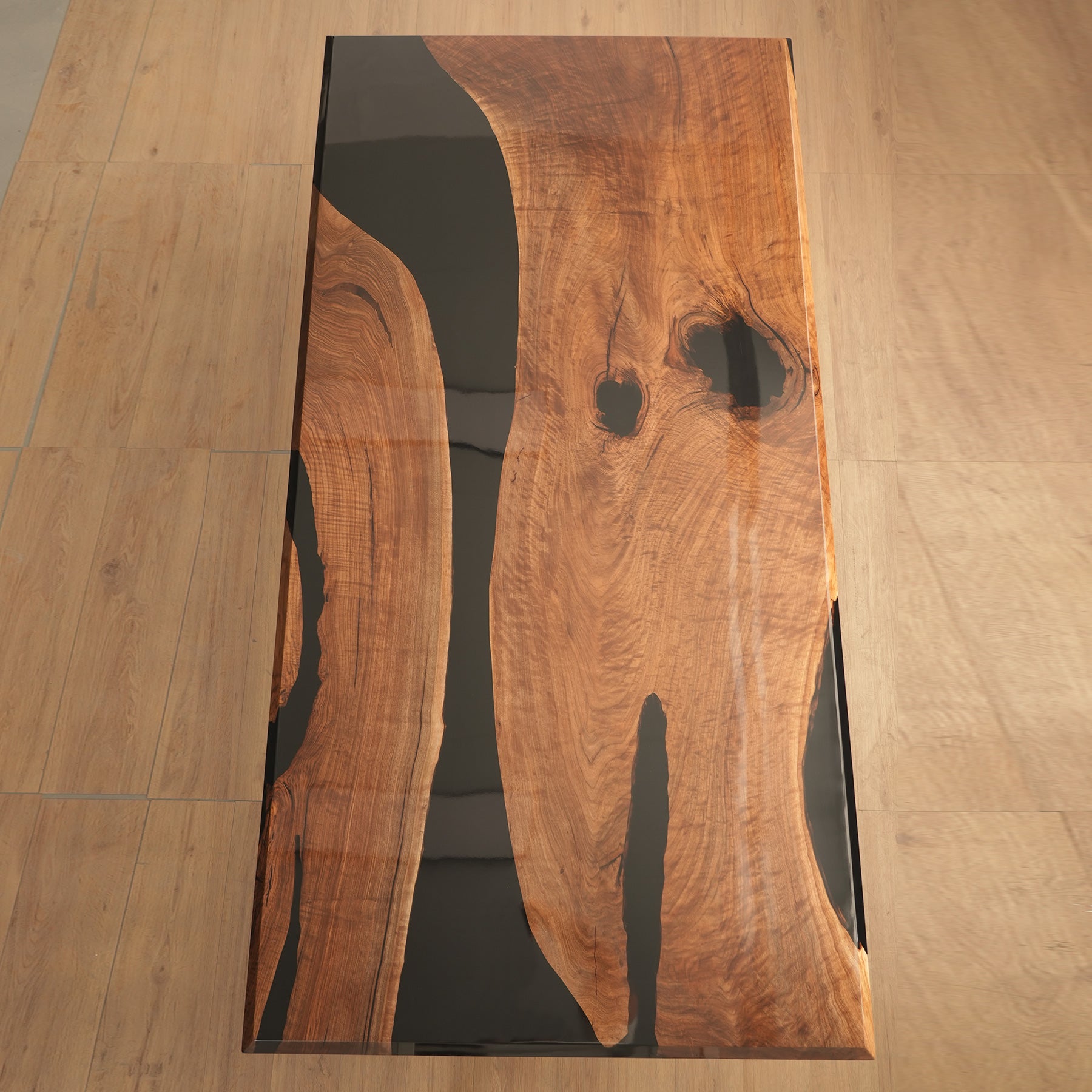 KAZANAHOME Black Walnut Wood Resin Epoxy Table