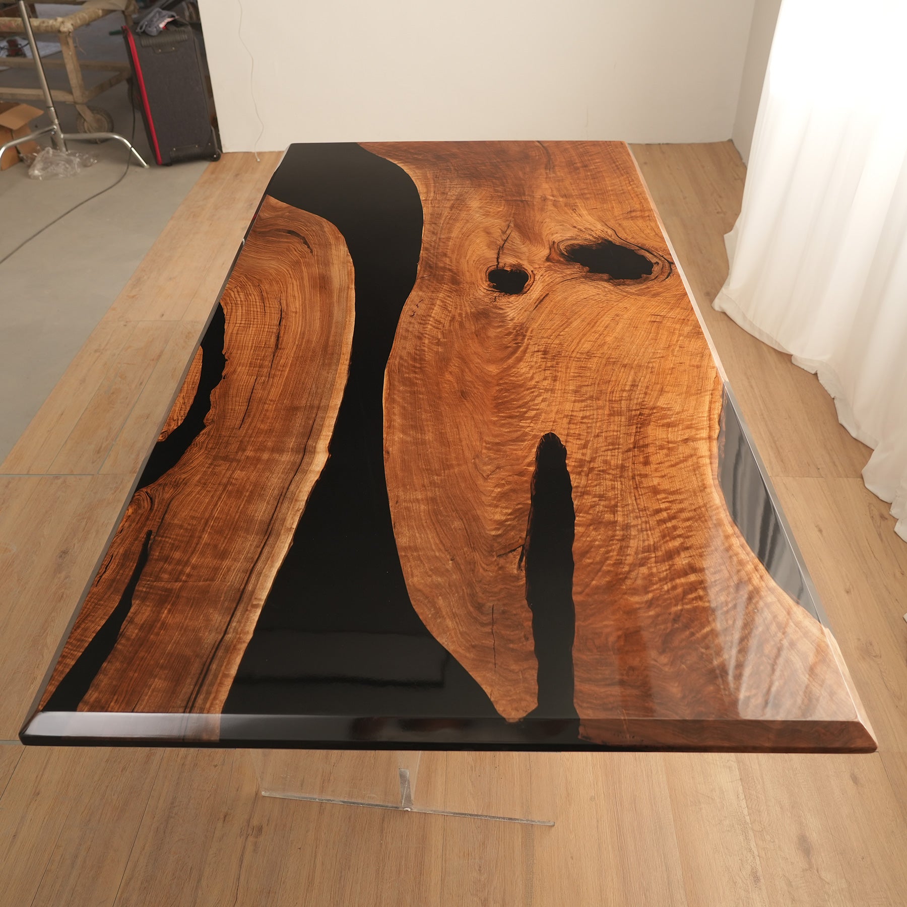 Black Walnut Wood Resin Epoxy Table