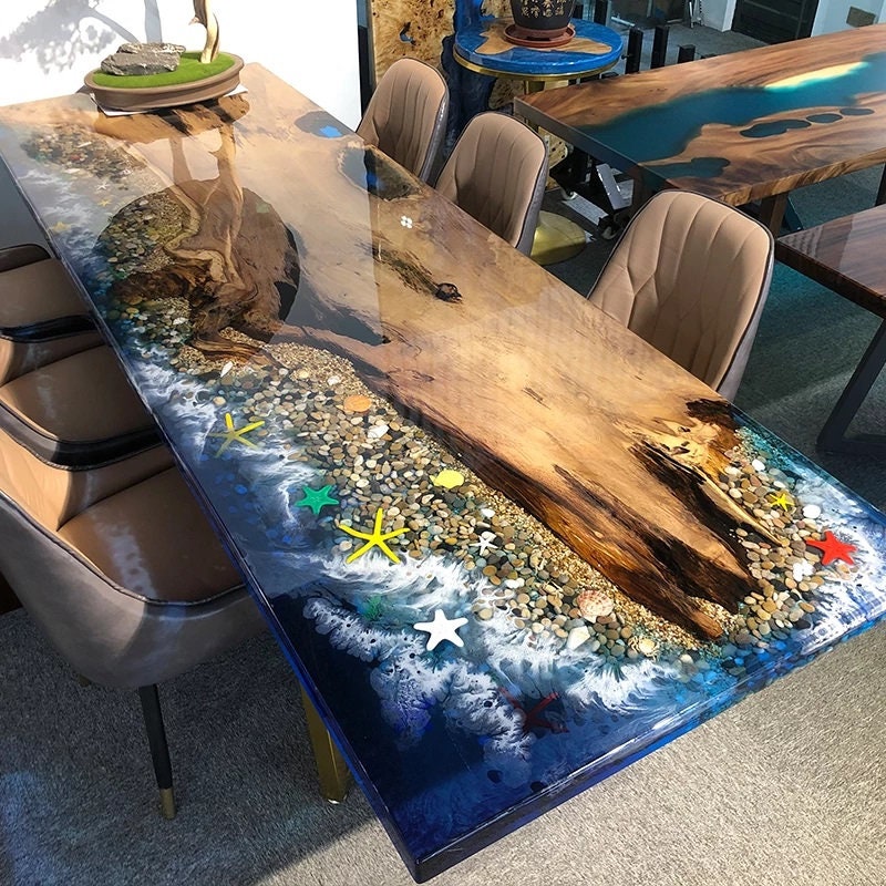 KAZANAHOME Custom Walnut Epoxy Table