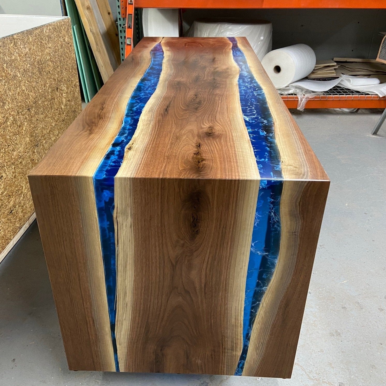 KAZANAHOME Custom Waterfall Epoxy Table  in Dallas