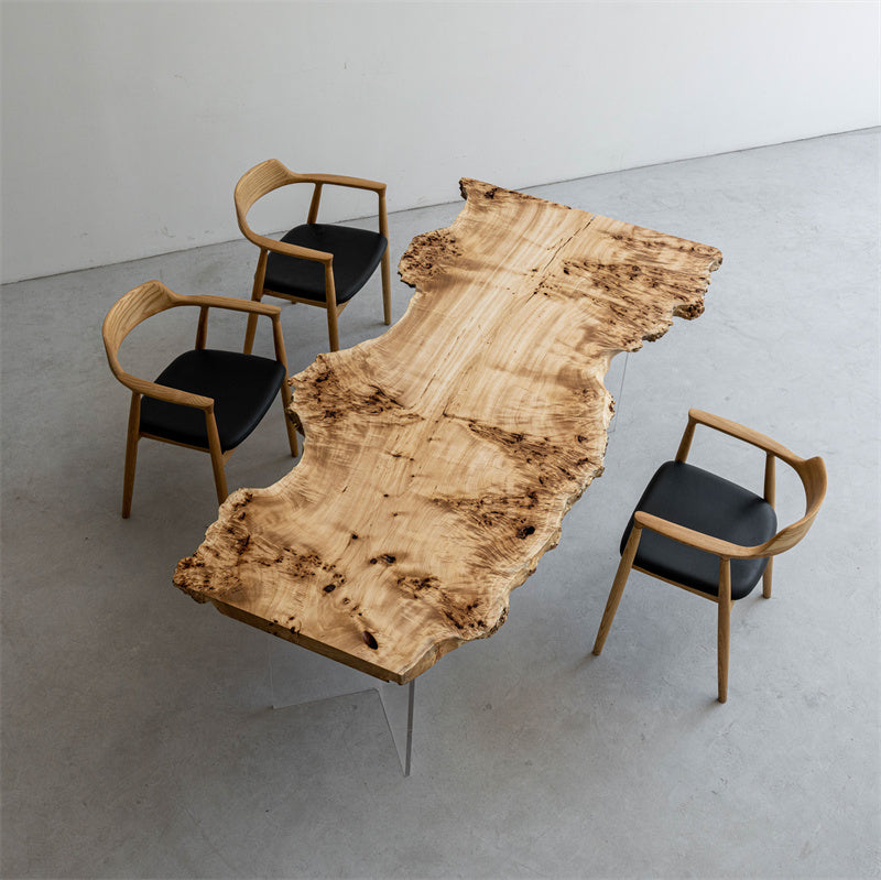 Natural Live Edge Poplar  Solid Wood Tables and Furniture kazanahome