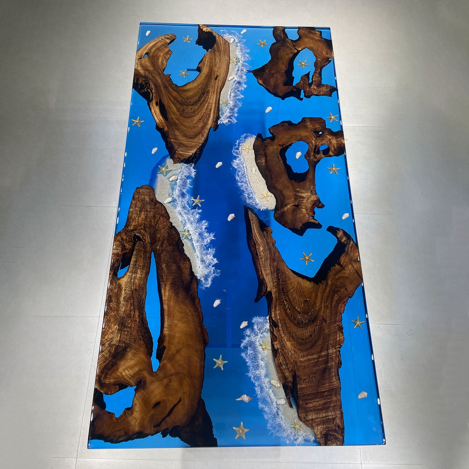 Golden Camphor Coastal Epoxy Table 48"W×96"L