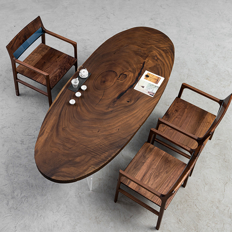 KAZANAHOME Natural Handcrafted Black Walnut Table