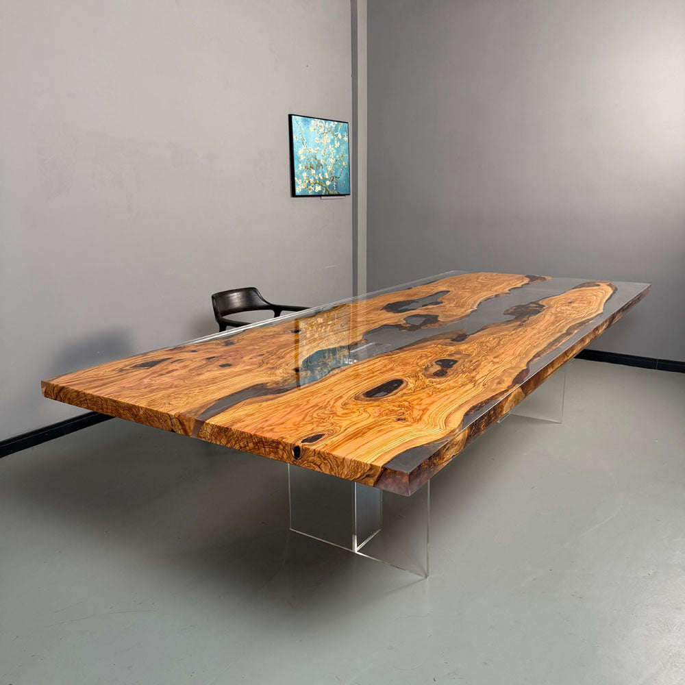 最終値下　ki-no Olive Table Olive Wood Clear Epoxy Table Kazanahome in Chicago