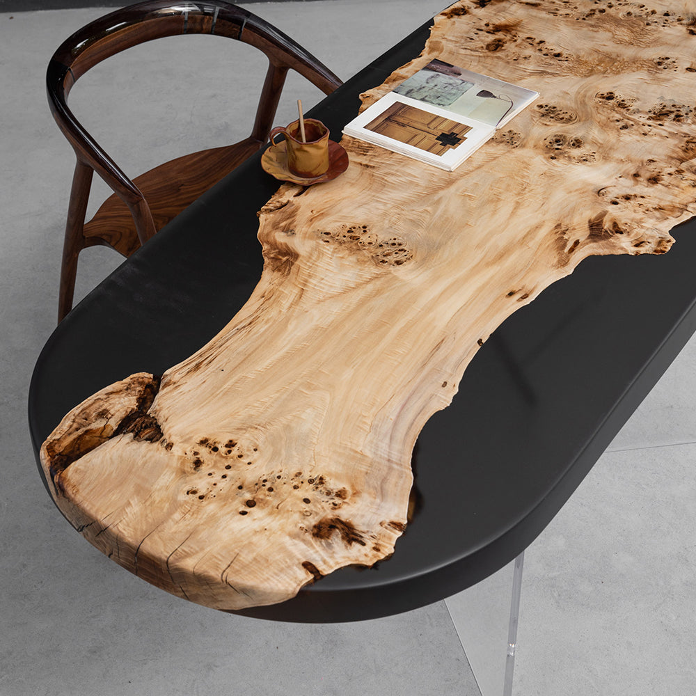 KAZANAHOME Poplar Epoxy Resin Table