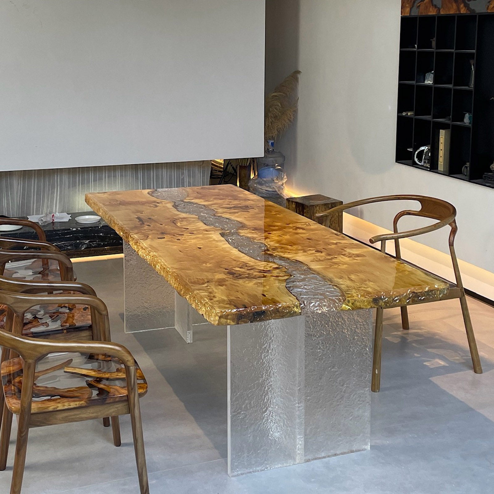 Poplar Wood Ice Crack River Epoxy Table