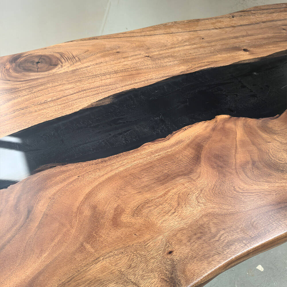 KAZANAHOME Black River Epoxy Table 36"W×84"L