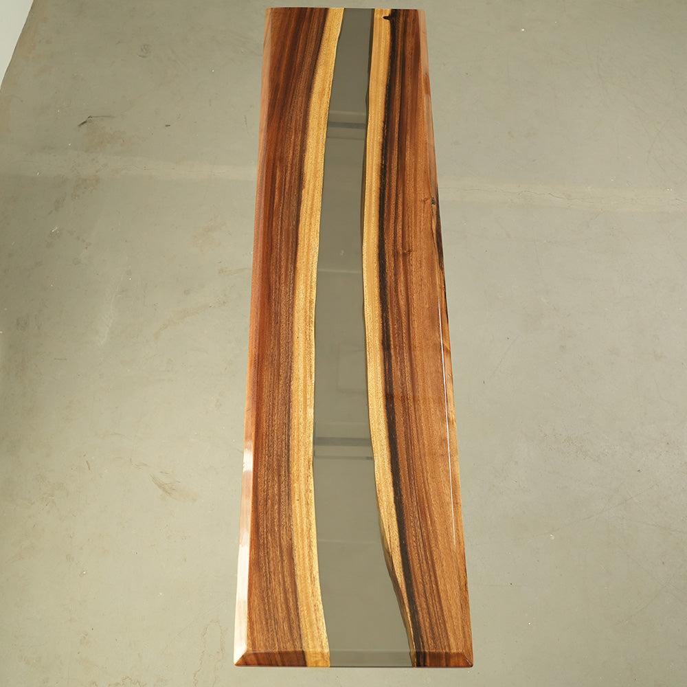 Walnut Wood Black Transparent River Epoxy Table in Chicago 