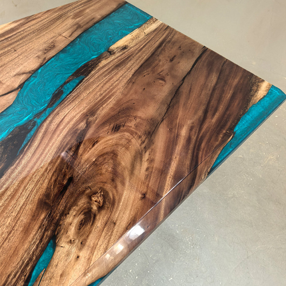 Walnut Wood River Epoxy Table 36"W×72"L in Los Angeles