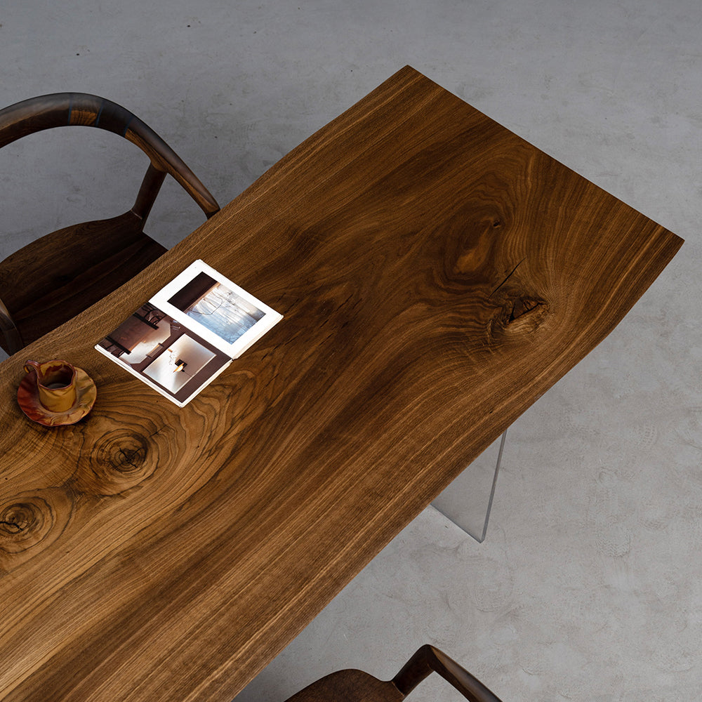 KAZANAHOME White Oak Wood Slab Table 