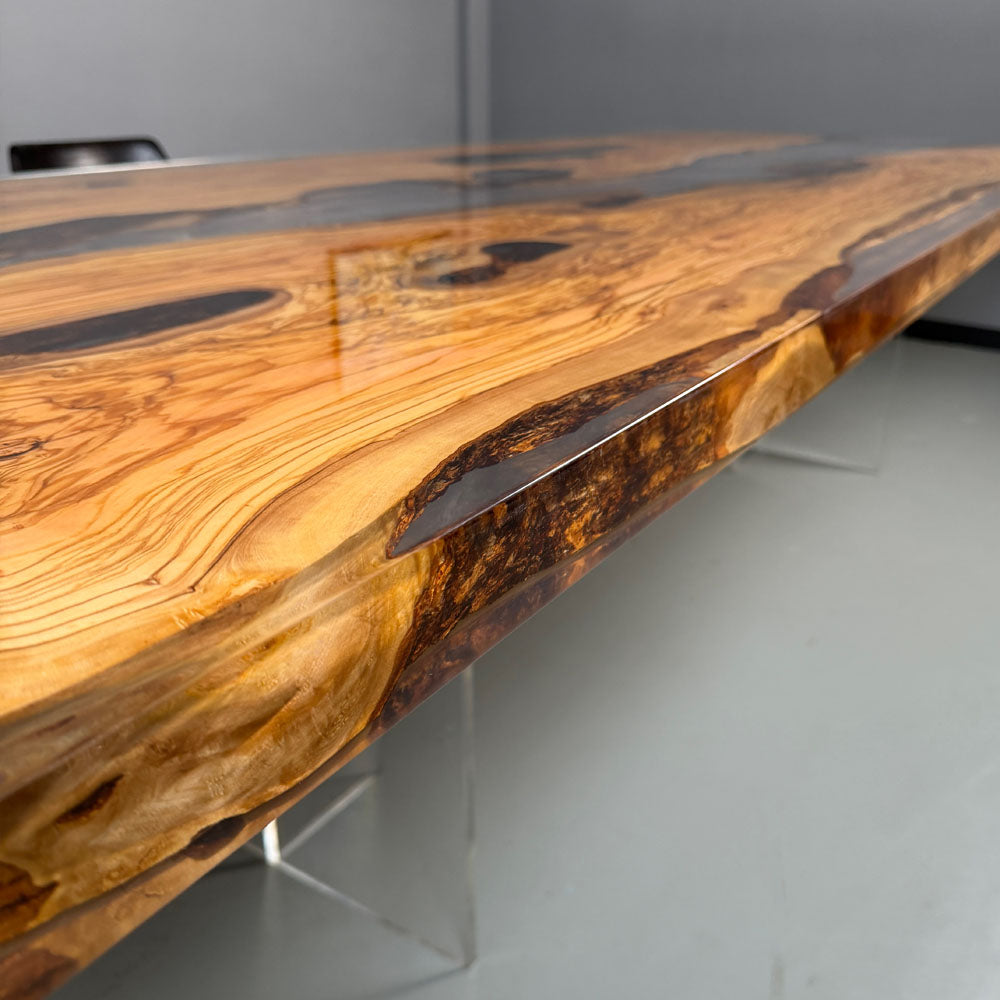 Olive Wood Epoxy Table in Chicago
