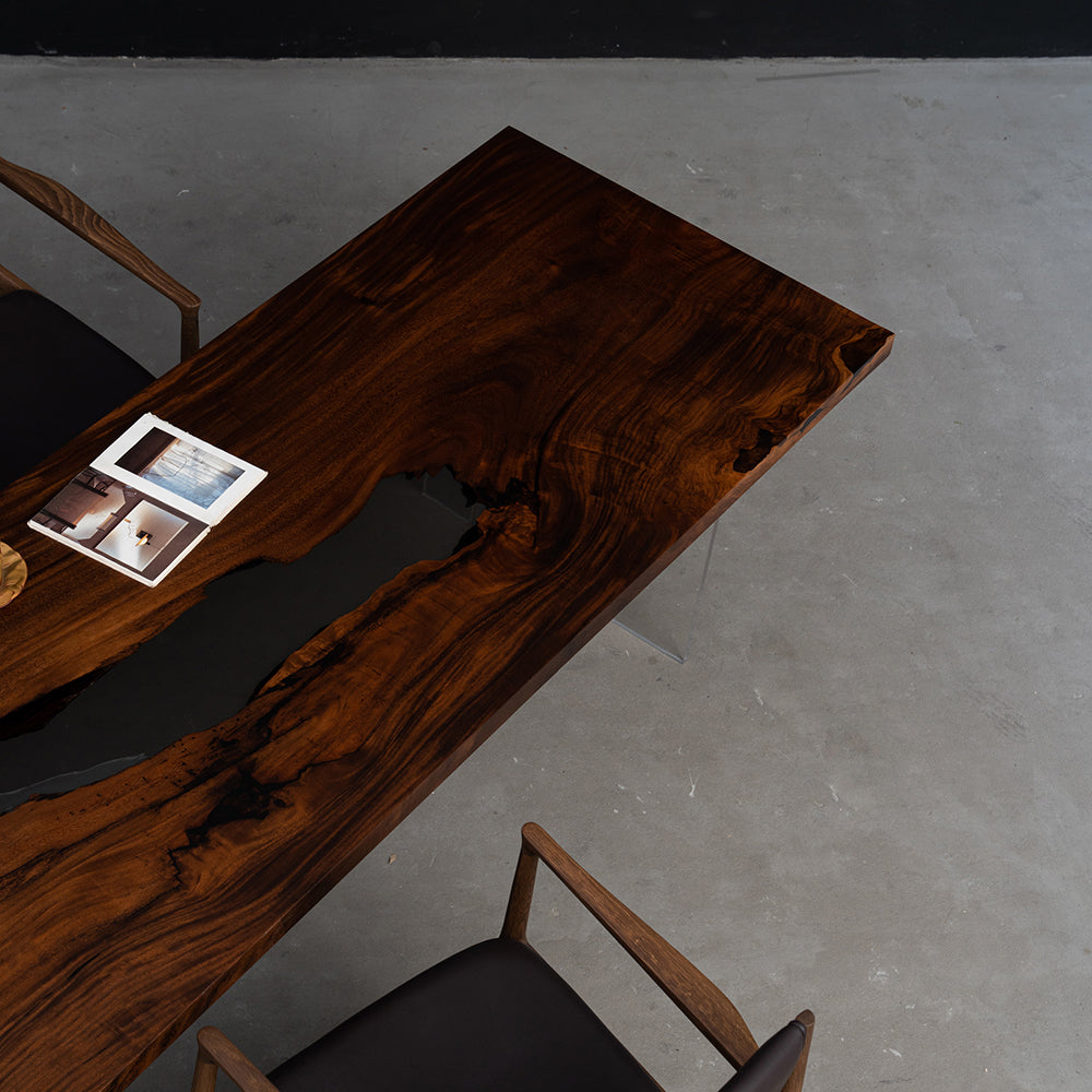 River Resin Walnut Epoxy Table