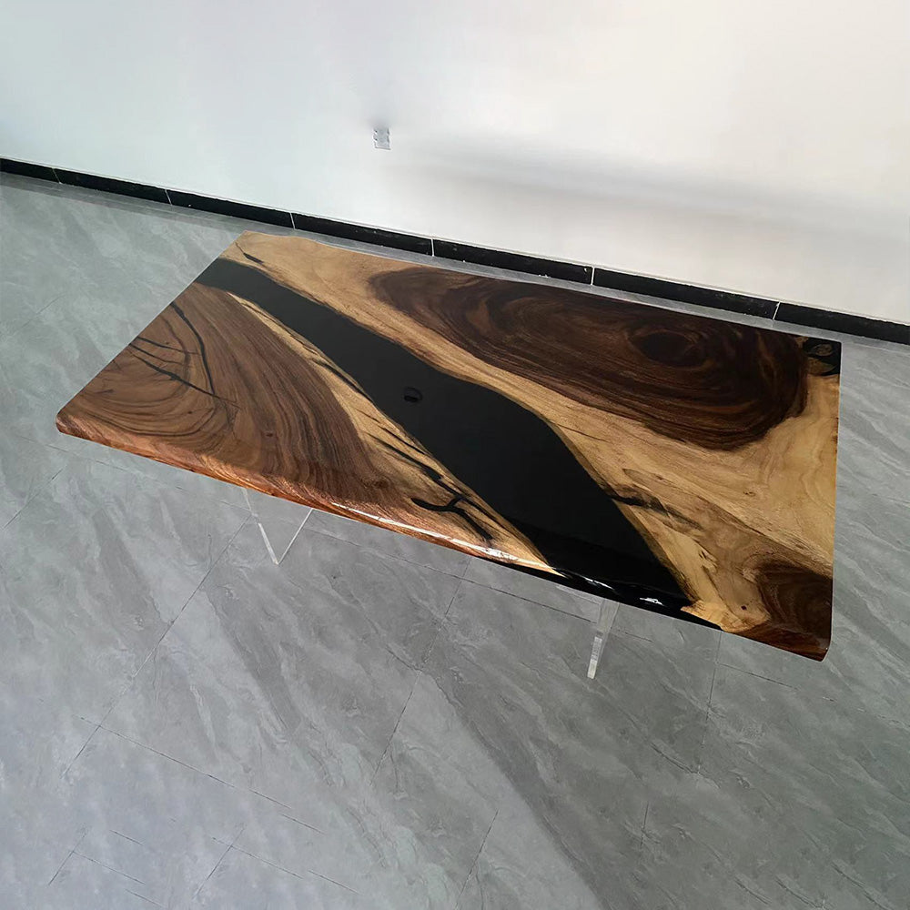 Walnut Live Edge River Resin Epoxy Table