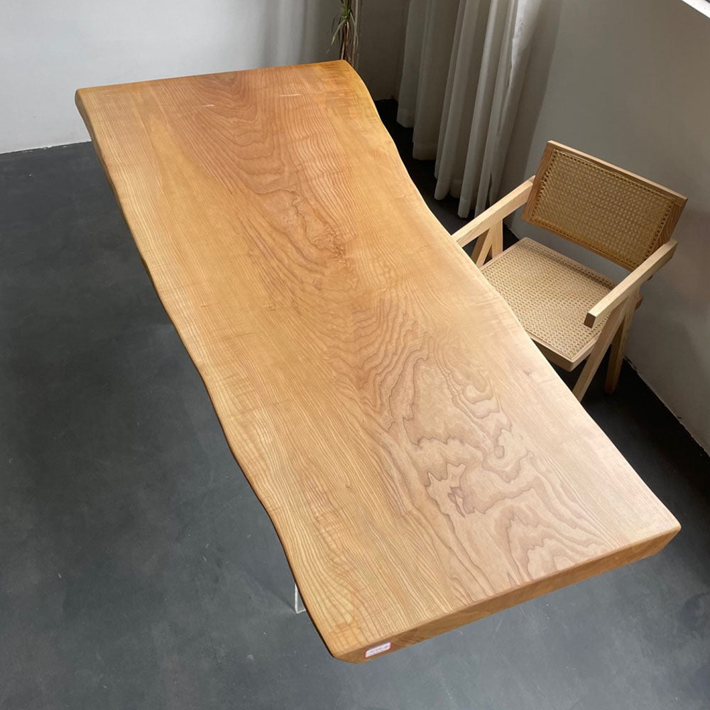 Kazana Ash Wood Slab Table Live Edge Dining Table