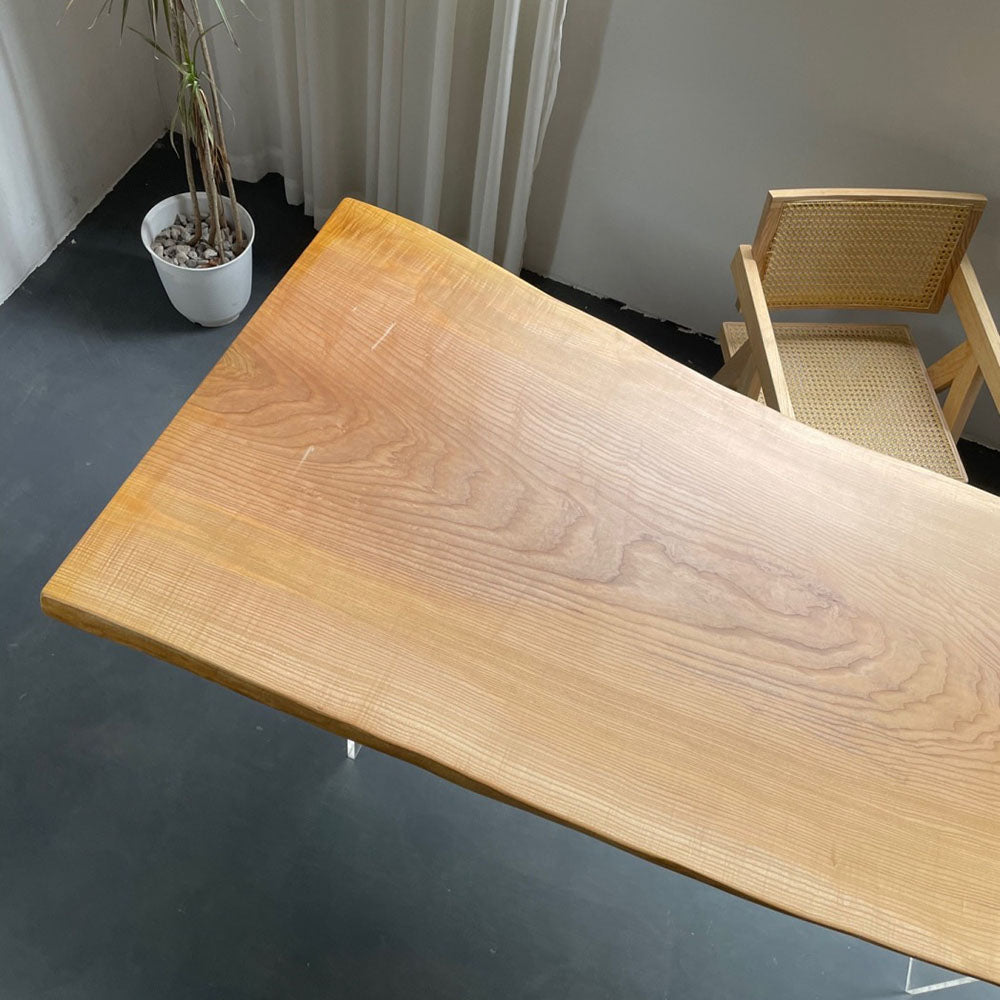 Kazana Ash Wood Slab Table Live Edge Dining Table