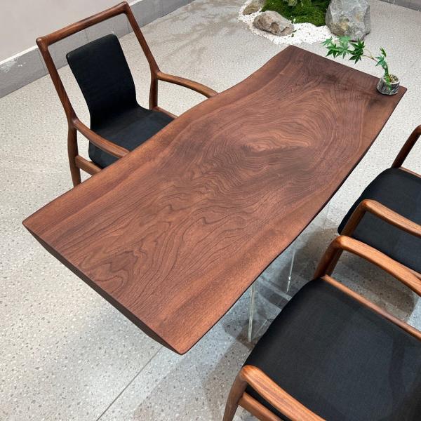 KAZANAHOME Well-designed Black Walnut Live Edge Table Slab 23.23"Wx51.18"L