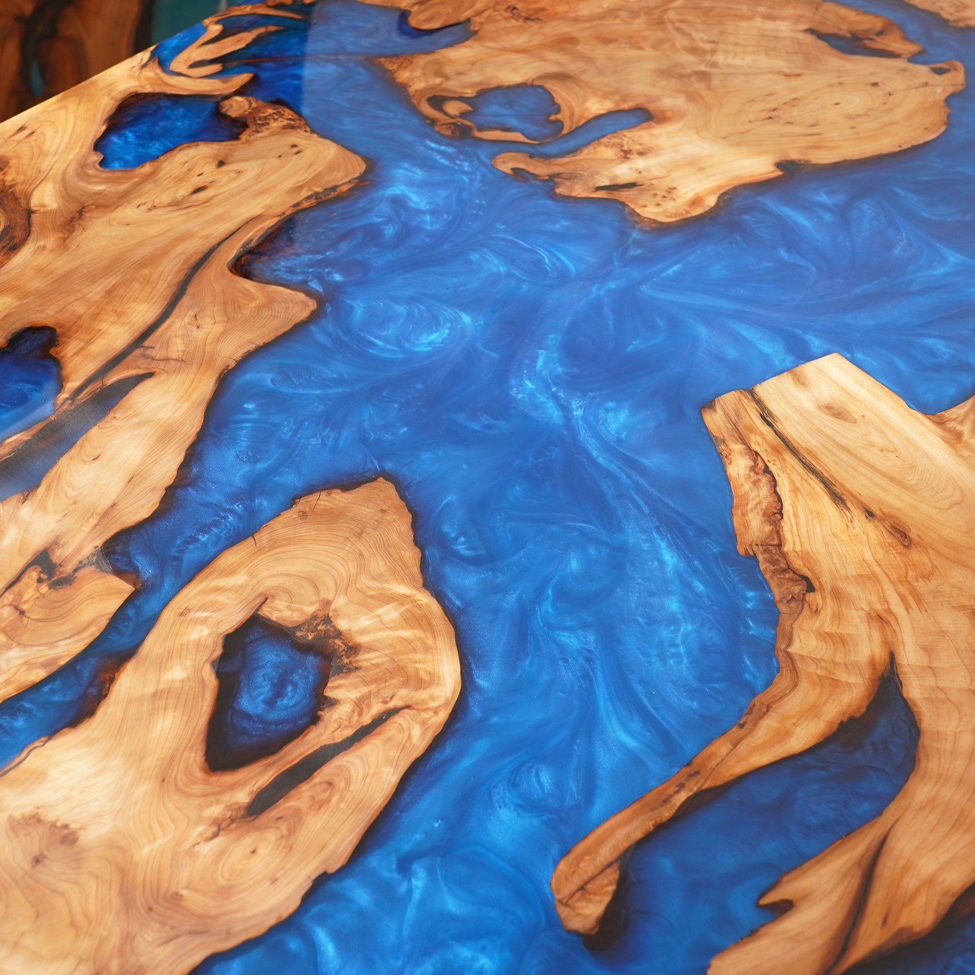 Custom Black Walnut Epoxy Table Balance $1933‬ for Dana