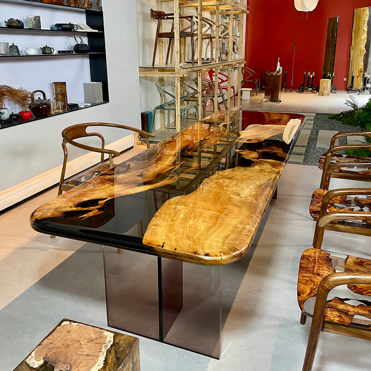 Wood Epoxy Resin Table - Kazanahome