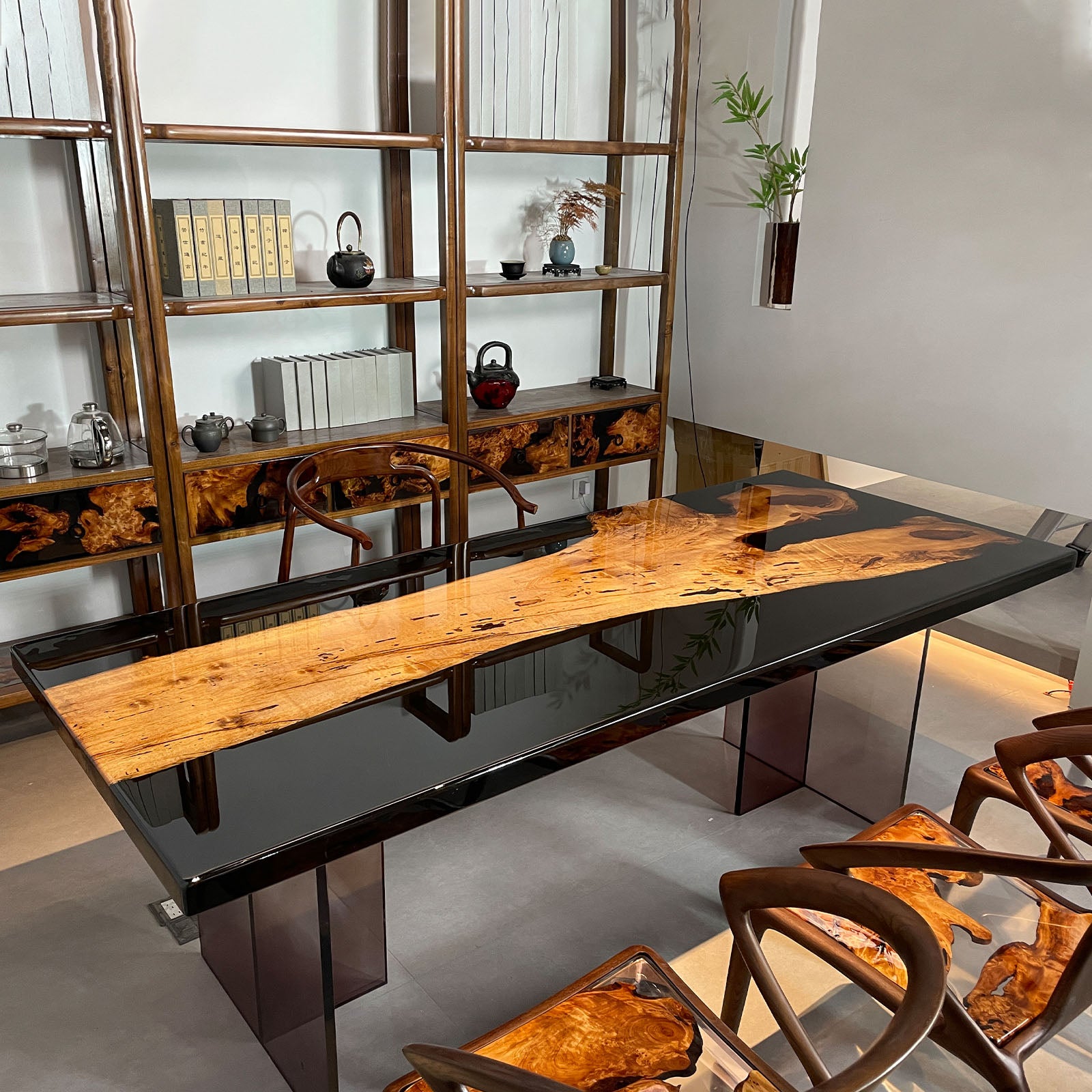 Wood Epoxy Resin Table - Kazanahome