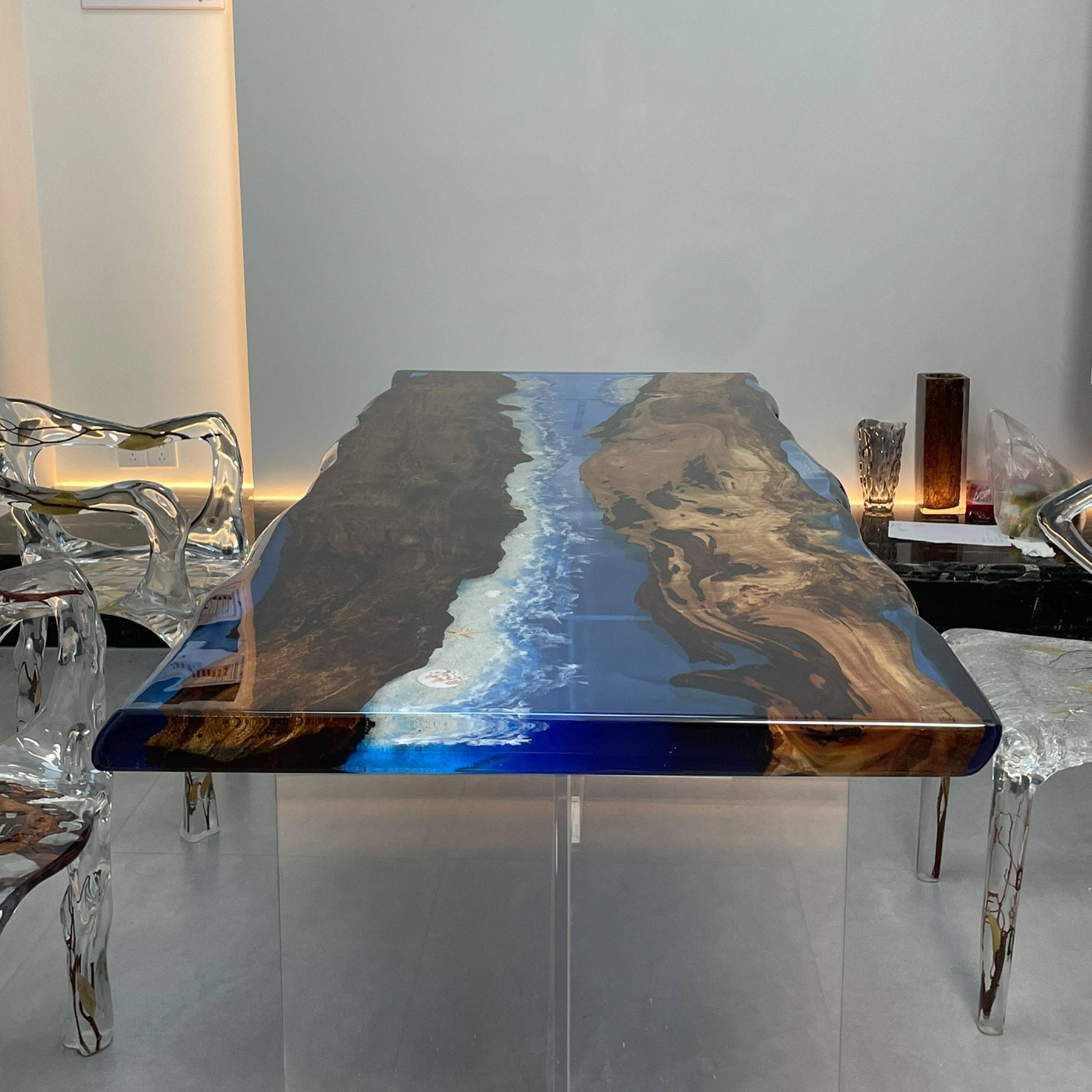 Wood Epoxy Resin Table - Kazanahome