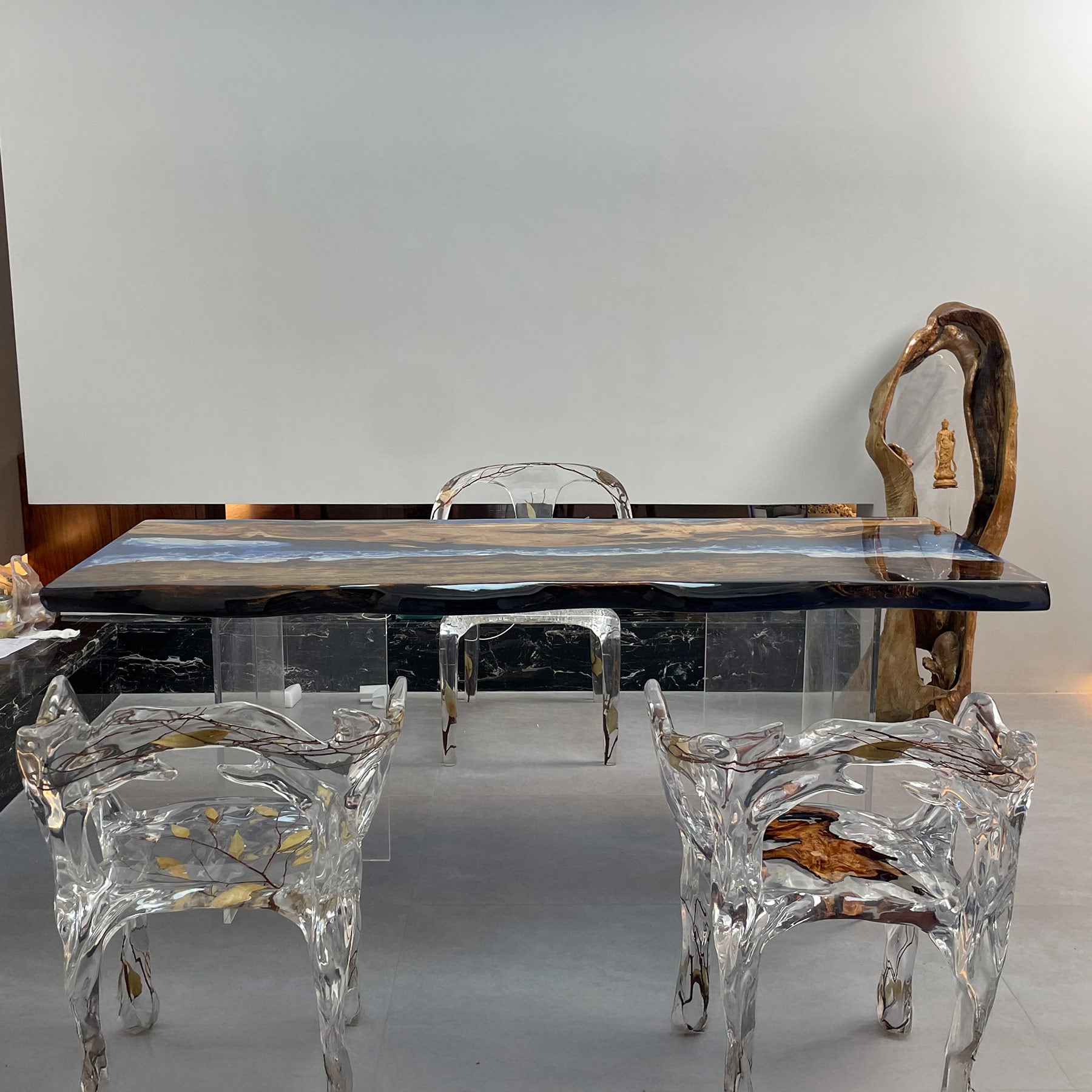 Wood Epoxy Resin Live Edge Table - Kazanahome