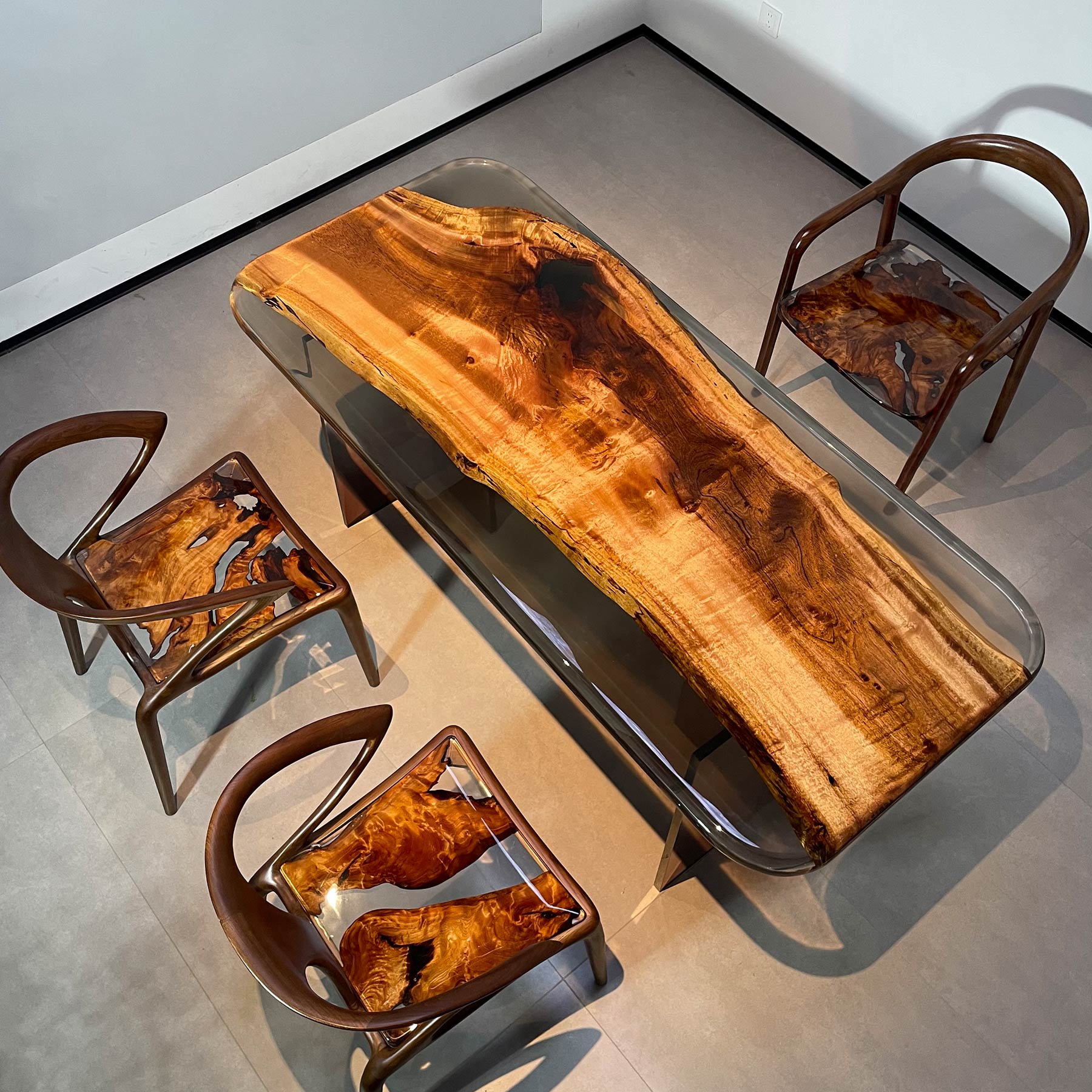 Wood Epoxy Resin Dining Table - Kazanahome