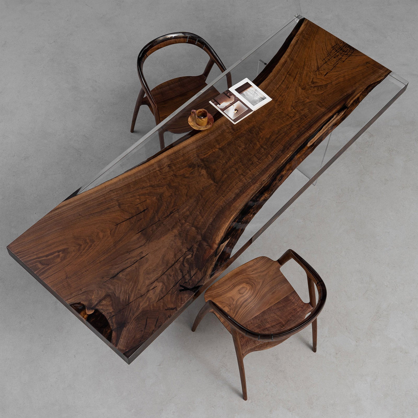 Handmade Black Walnut Wood Epoxy Table - Kazanahome