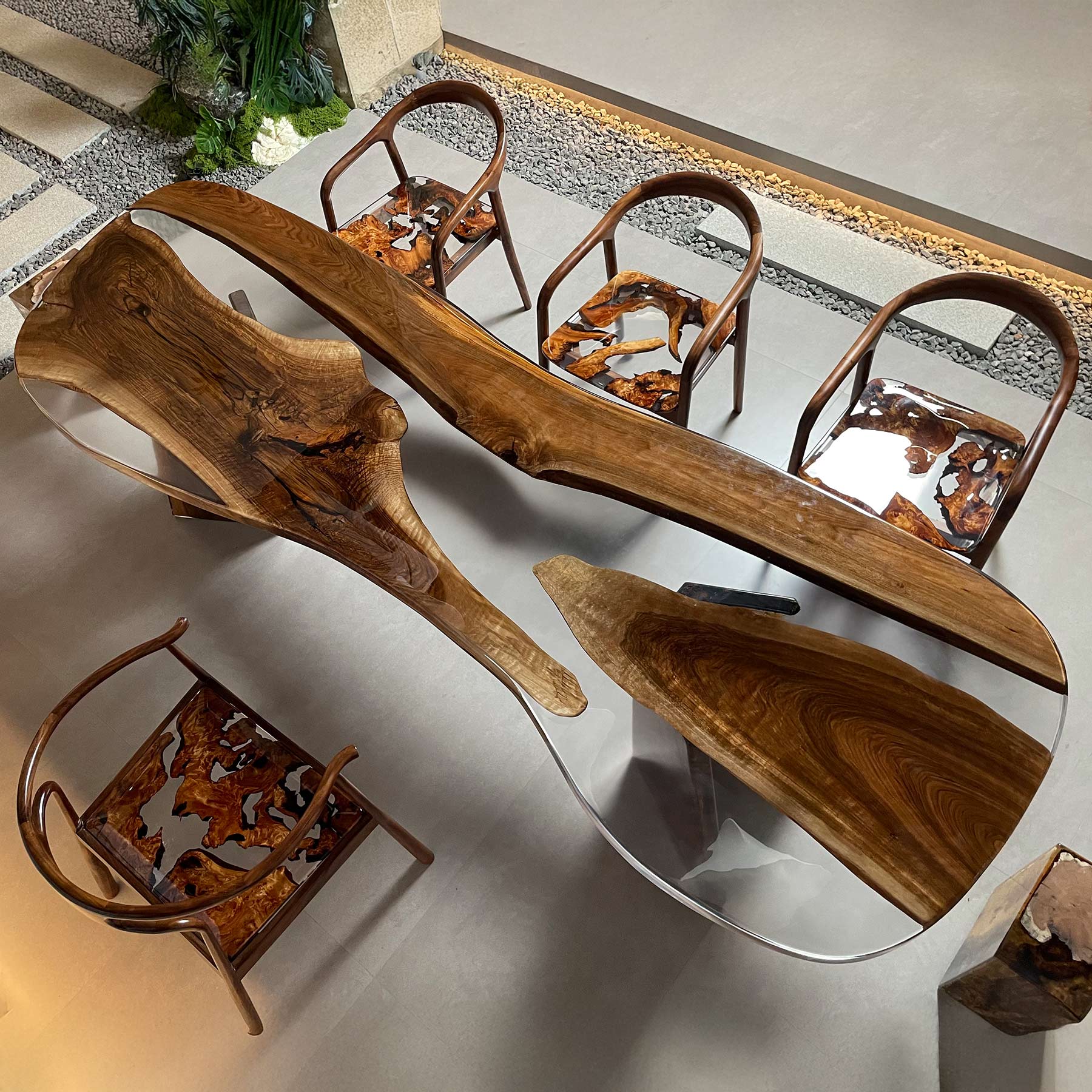 Stunning Live Edge Black Walnut Epoxy Resin Table 