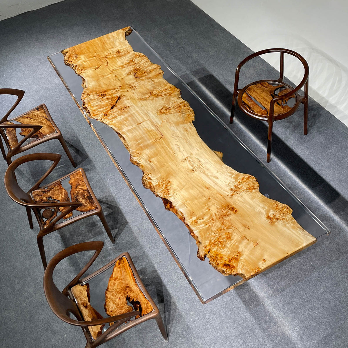 MOOSE Wood table「ko-patan kai」 Kazanahome-Poplar-Wood-Clear-