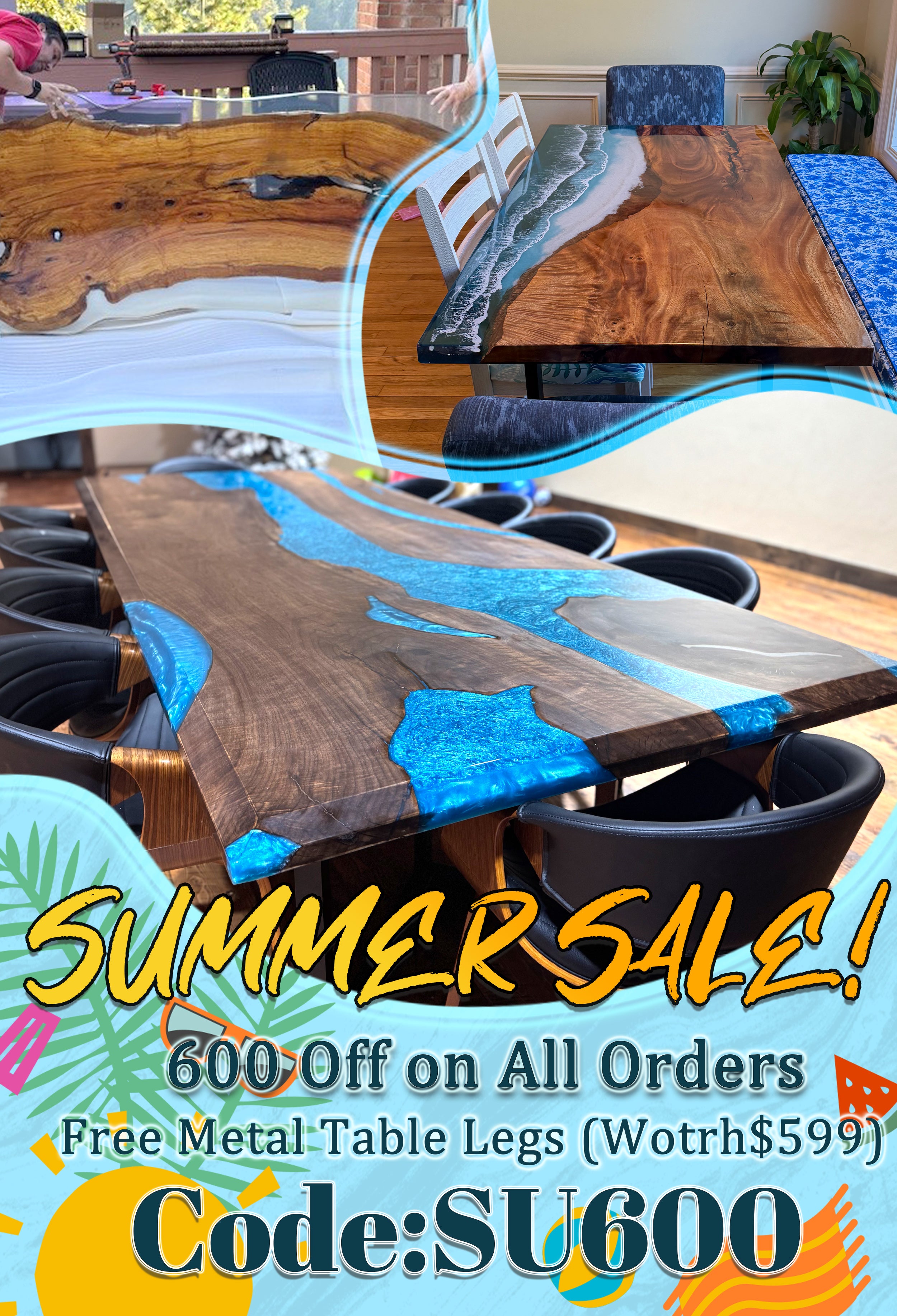 Epoxy Table - Kazanahome