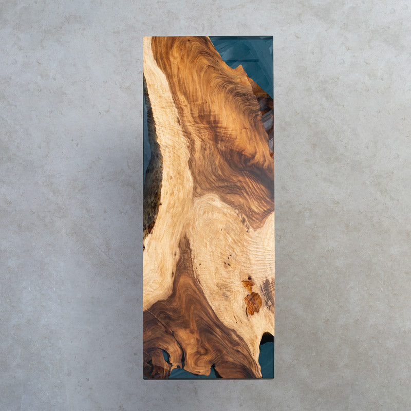 Kazanahome Walnut Brushed Epoxy Table