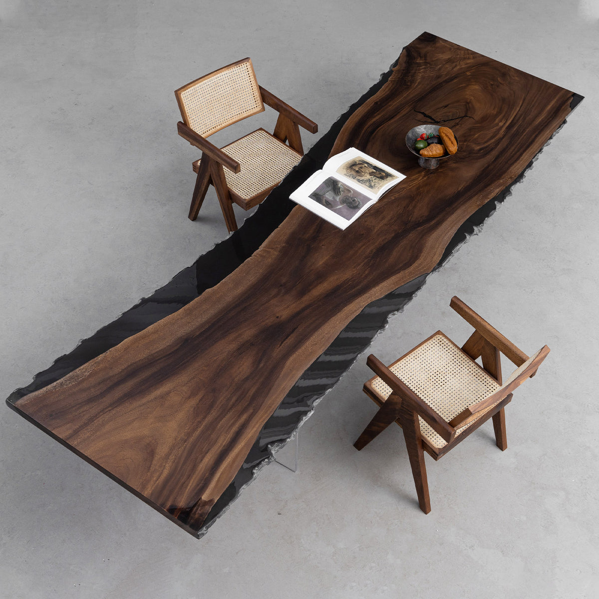 HL WOOD TABLE JERRY'S ORIGINAL ウォールナット KAZANAHOME Walnut Wood Live Edge Table with Epoxy Resin 38.97