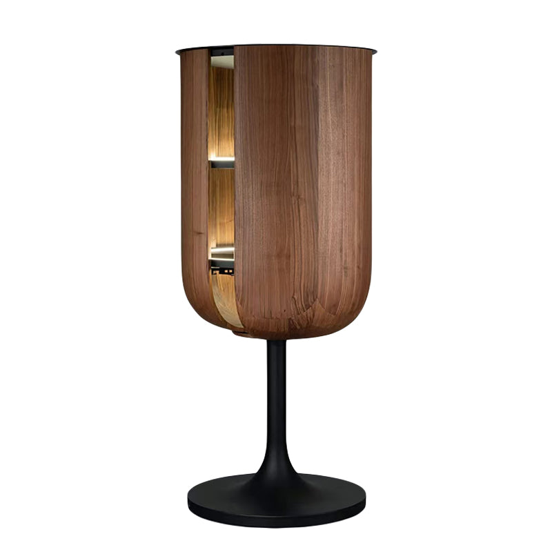 KAZANAHOME Bloom Bar Cabinet Walnut Freestanding Solid Wood Cabinet