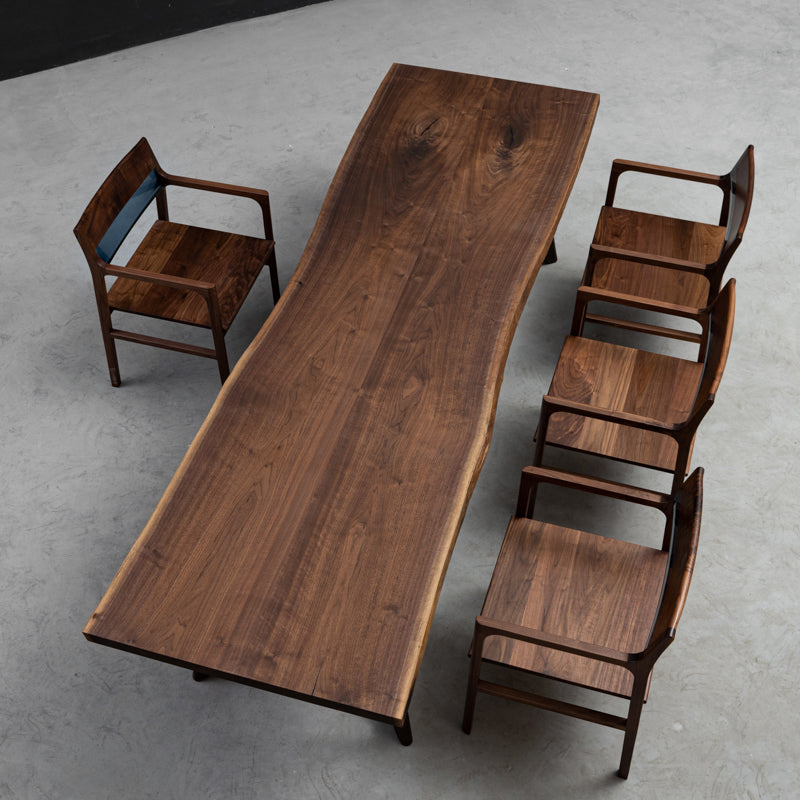 Kazanahome Black Walnut Table Organic Design Live Edge Dining Table 