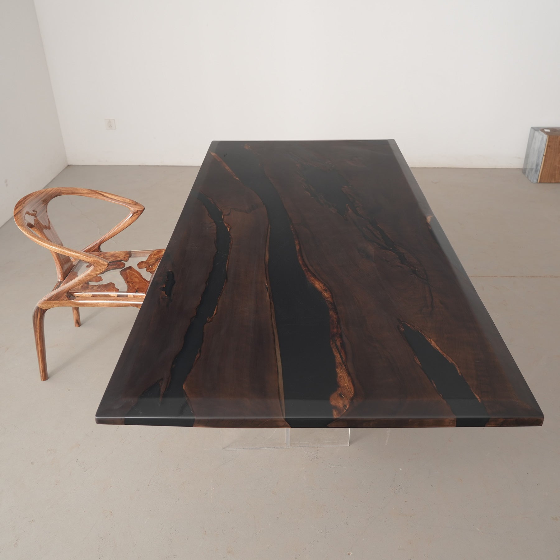 Black Walnut Wood Epoxy Table -Kazanahome 