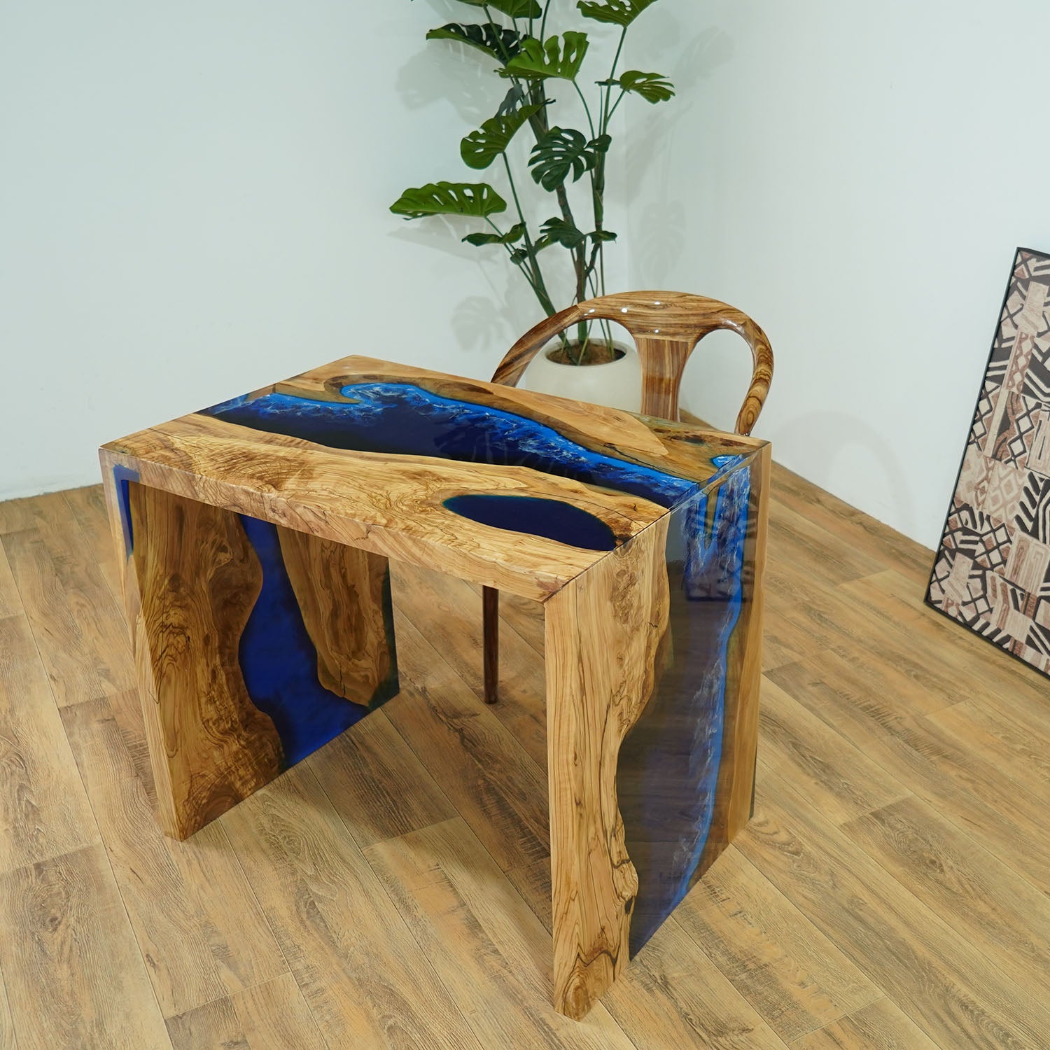 Olive Waterfall River Epoxy Table