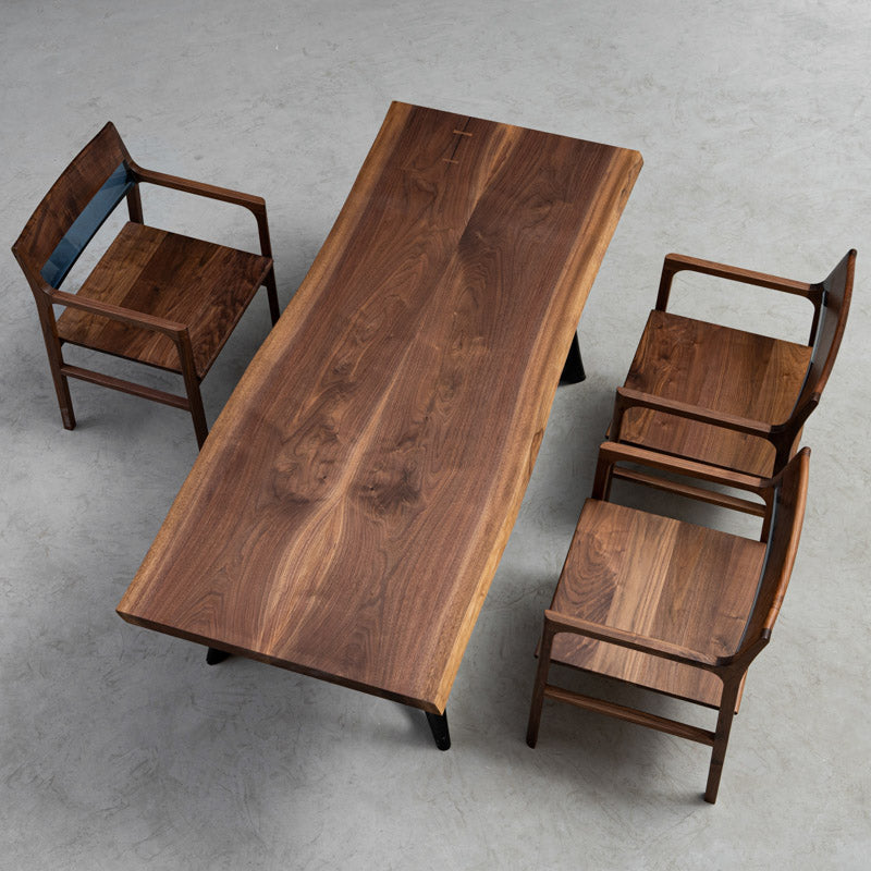 Kazanahome Rustic Chic Black Walnut Solid Wood Kitchen Table 