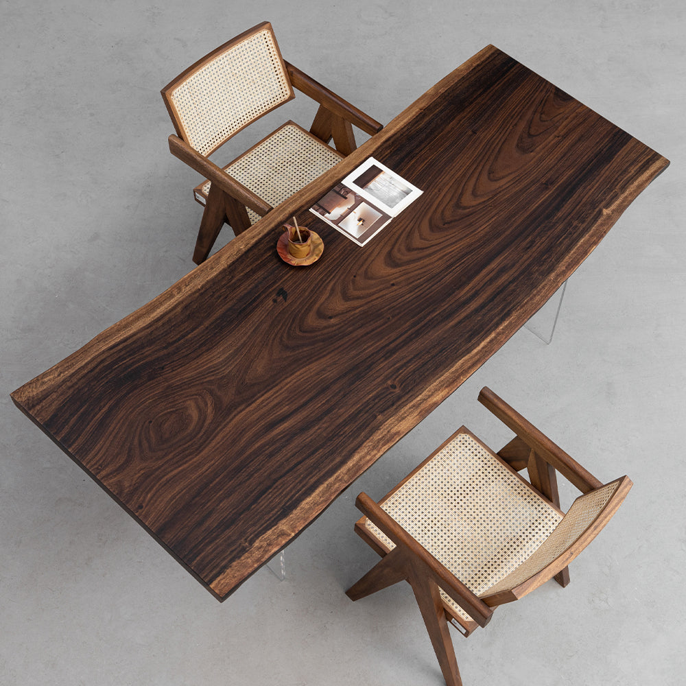 Kazanahome South American Natural Walnut Large Slab Solid Wood Table 