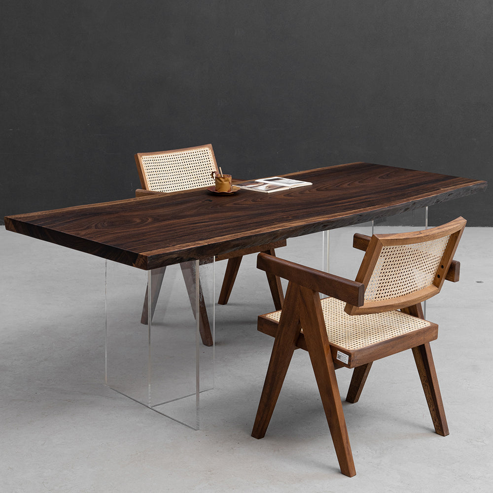 Natural Walnut Large Slab Solid Wood Table 