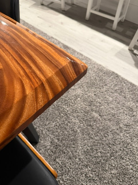 Custom Walnut Peacock Blue Epoxy Table for Keith