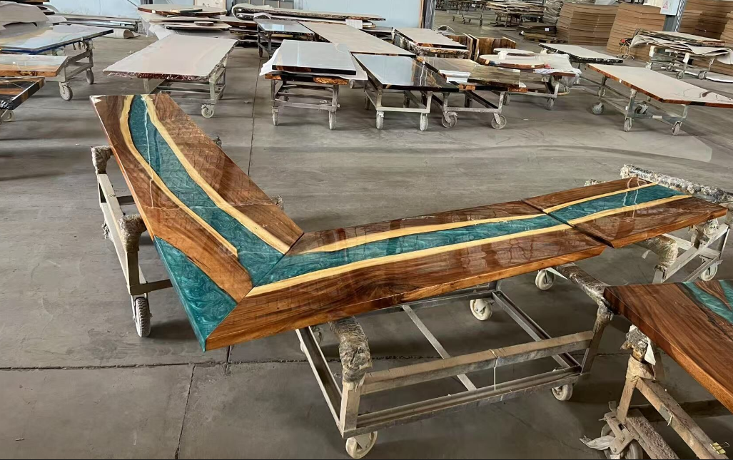 Custom Black Walnut Epoxy Waterfall Table Deposit $500 for Glenn