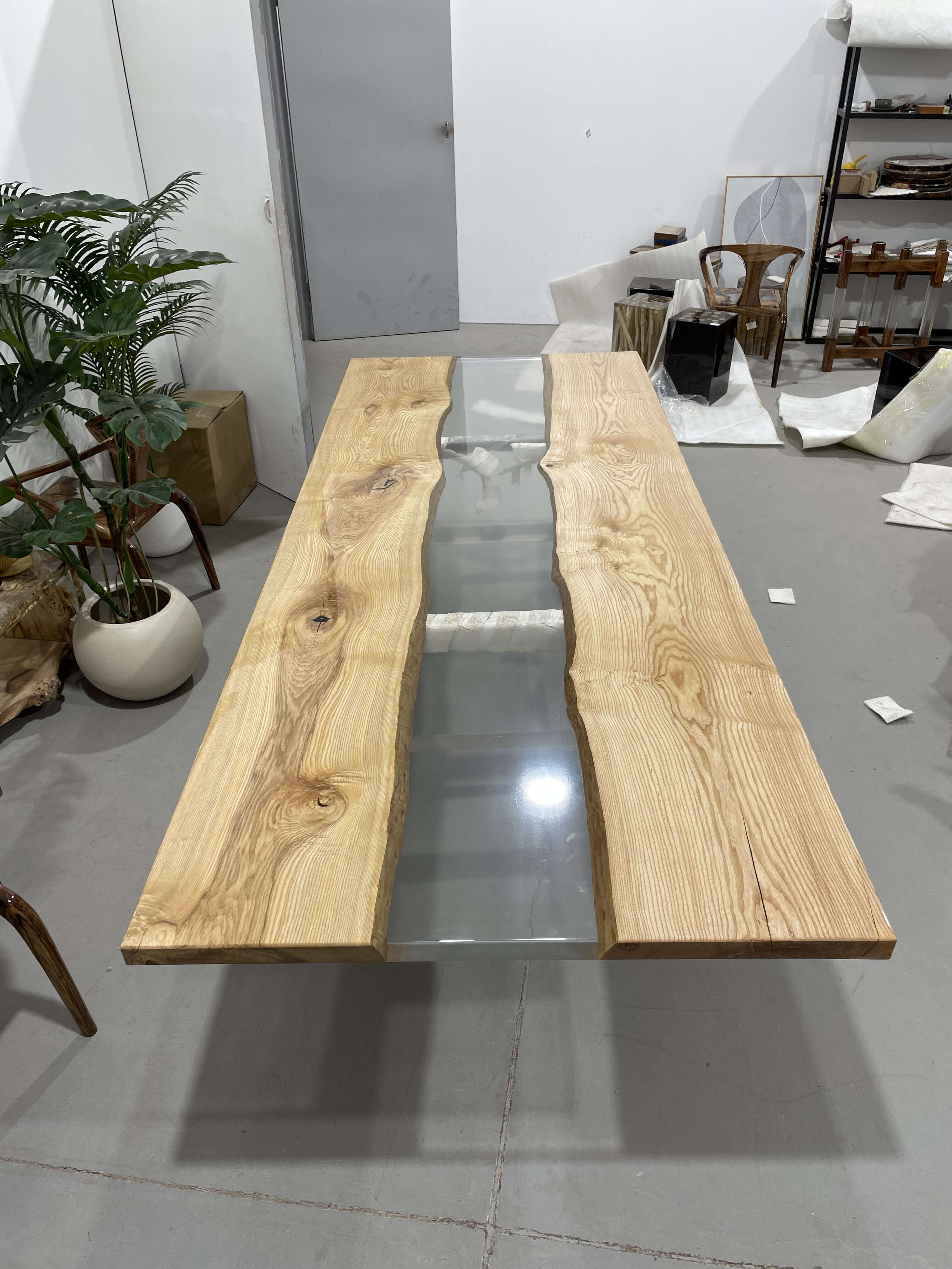 Custom Ash Epoxy Table balance $2857.65 for Jessica