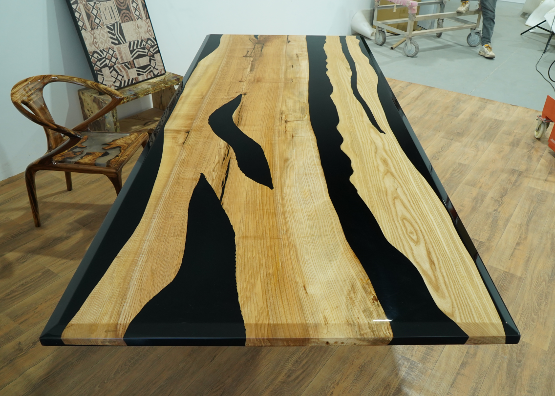 Custom Ash Epoxy Table balance  $1406.69 for Helen