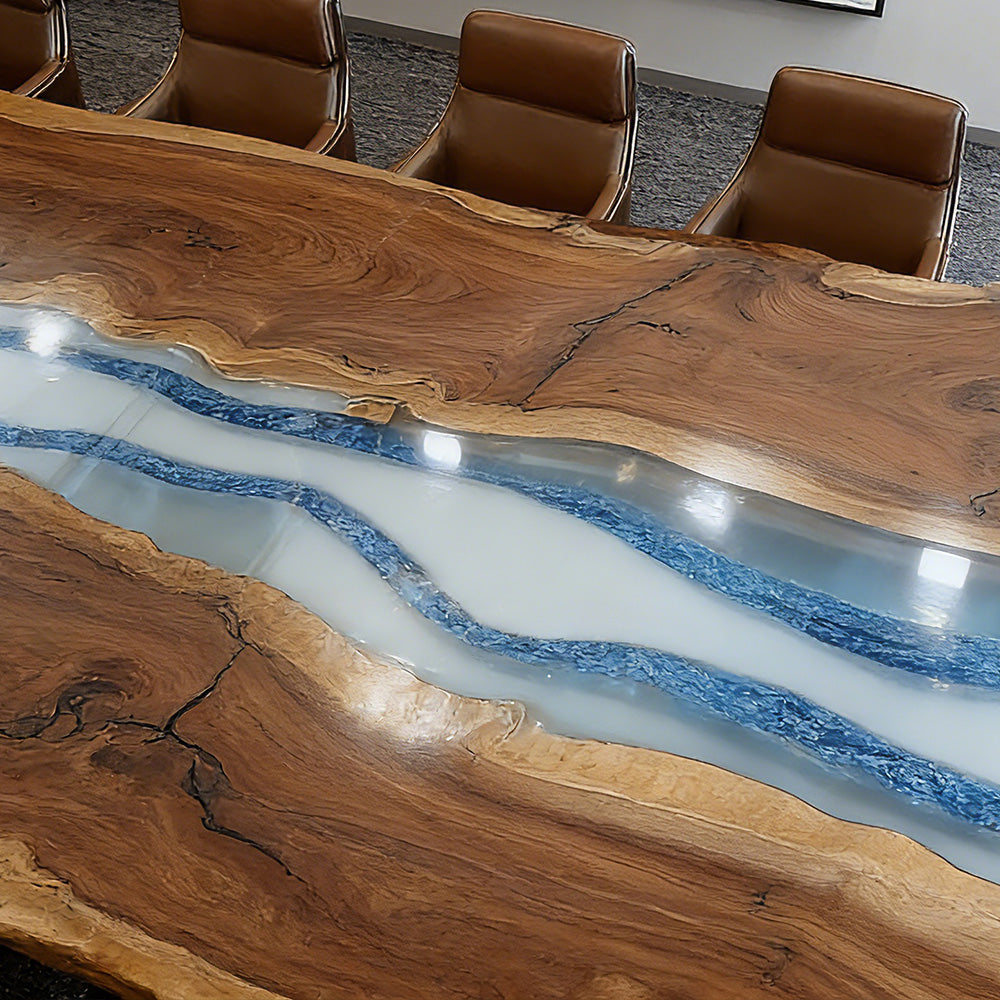 Black Walnut Blue-White Executive Conference Table in New York